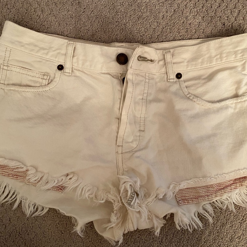 Free People button fly cut off shorts